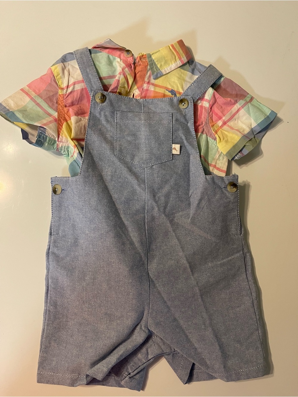 Kids Denim Blue Short Overalls - Tommy Bahama